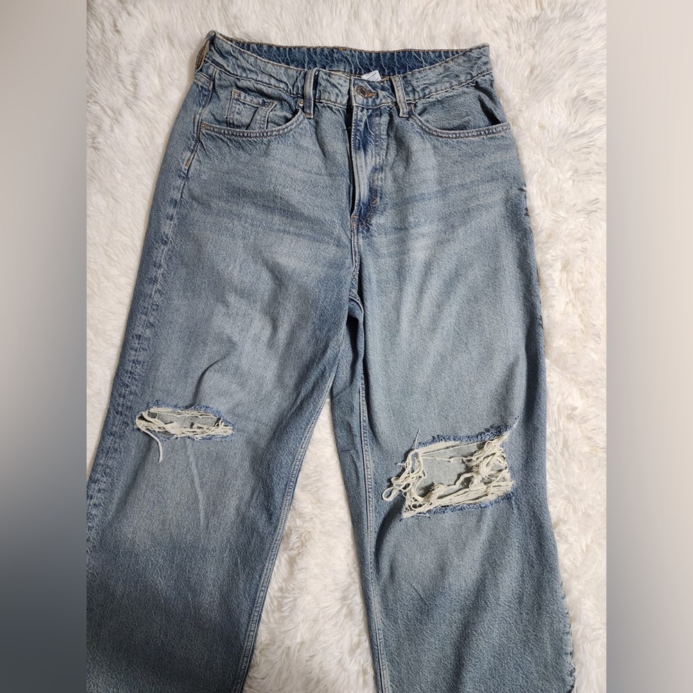 H&M baggy jeans Classic Blue Distressed Women's Jeans